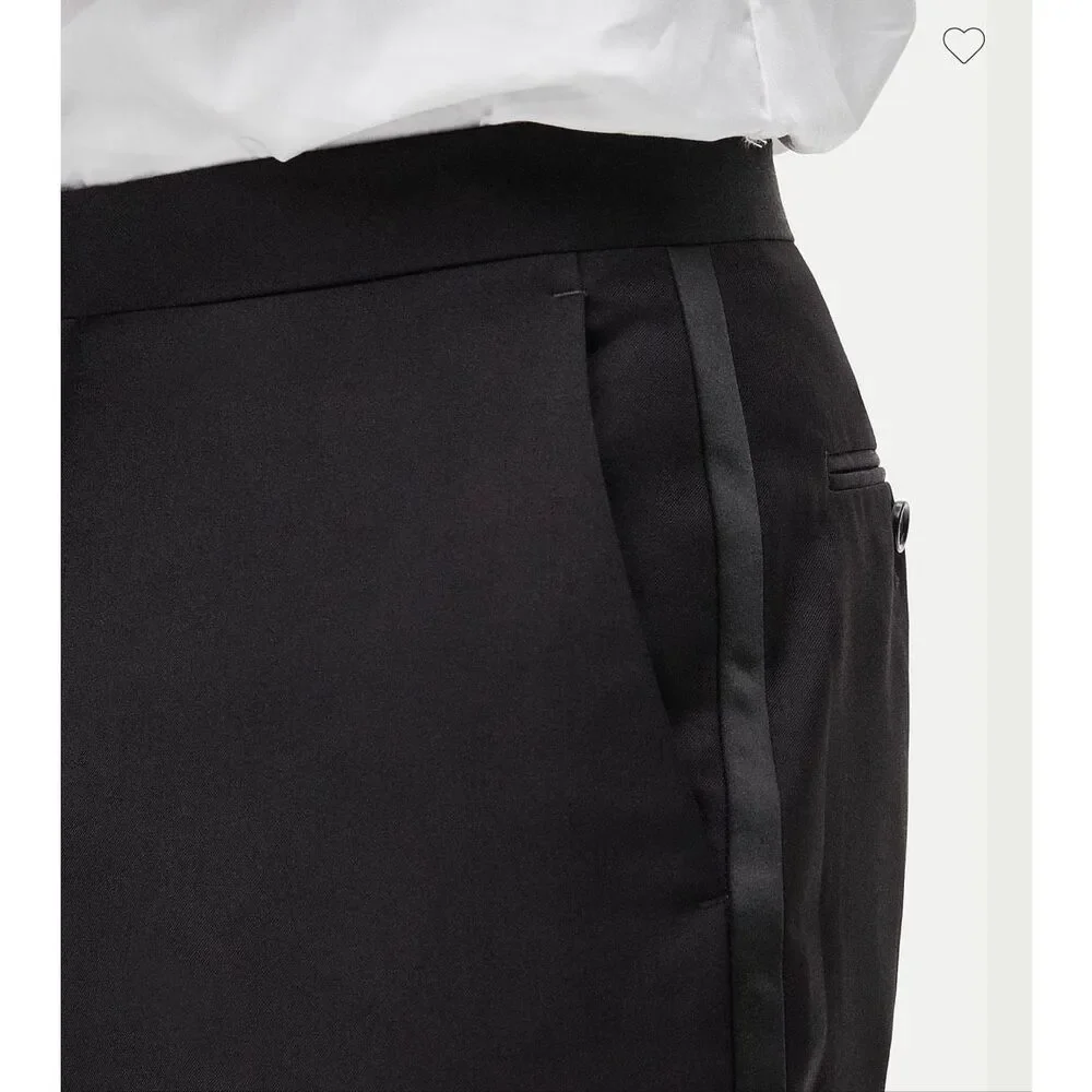 J. Crew Crosby Classic-fit tuxedo pant in Italian wool Black NWT 33/32